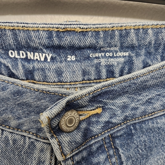 Old navy women's high rise jeans size 26 blue new with tags button fly - Picture 5 of 8